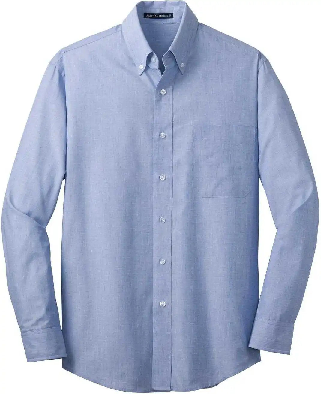 Port Authority Tls640 Tall Crosshatch Easy Care Shirt Chambray Blue