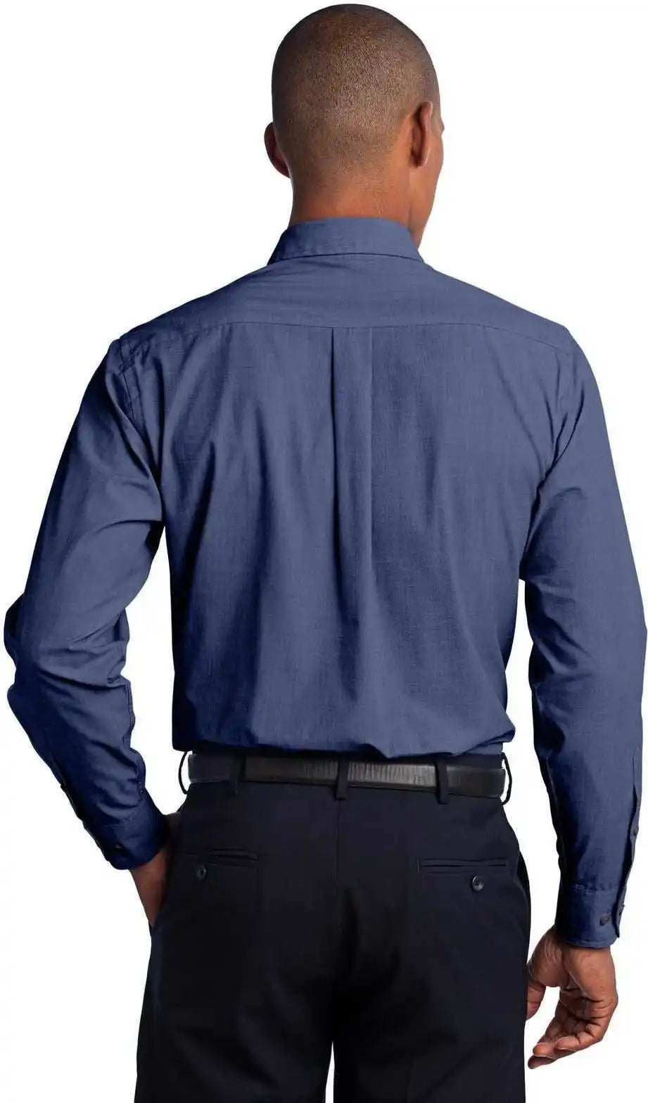 Port Authority Tls640 Tall Crosshatch Easy Care Shirt - Deep Blue