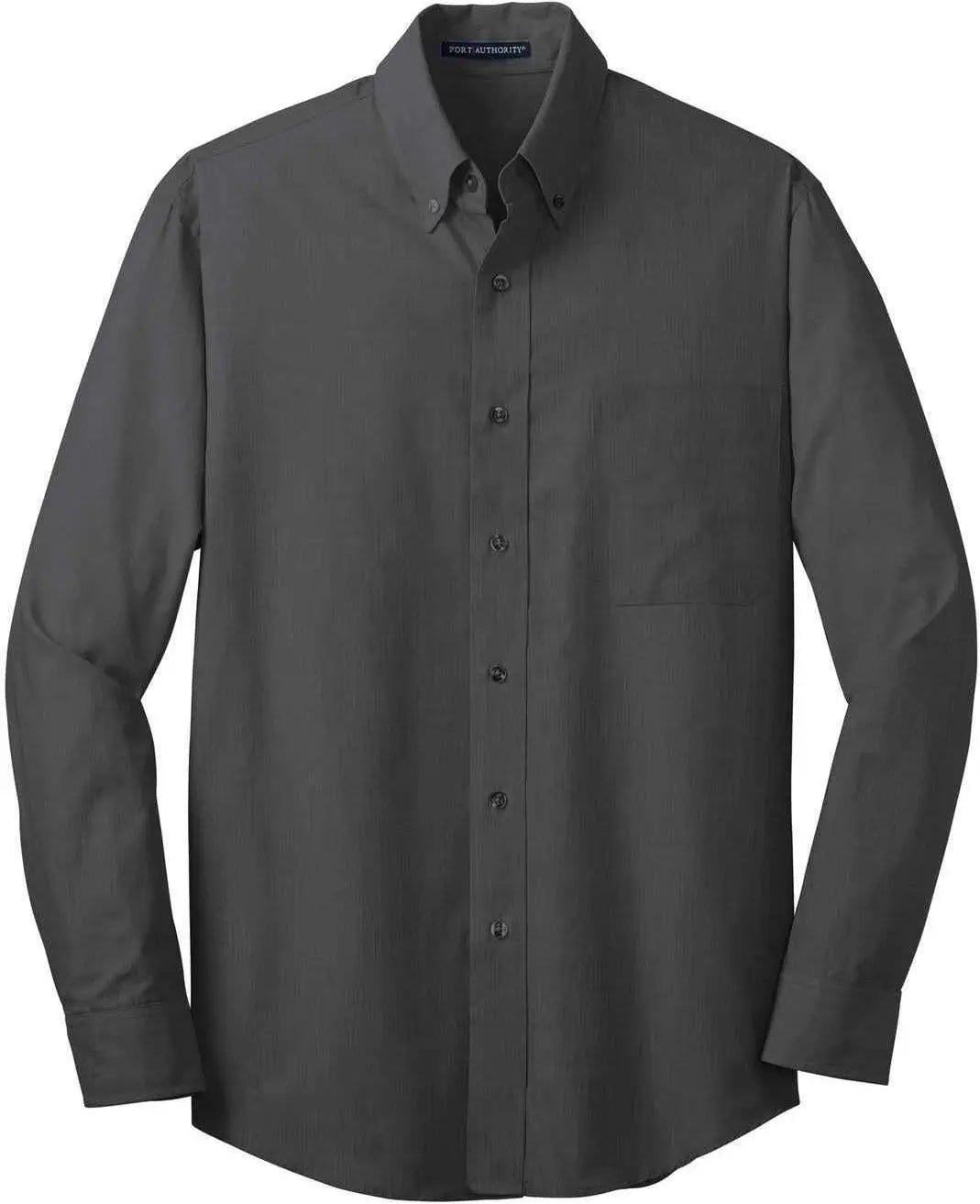 Port Authority Tls640 Tall Crosshatch Easy Care Shirt - Soft Black
