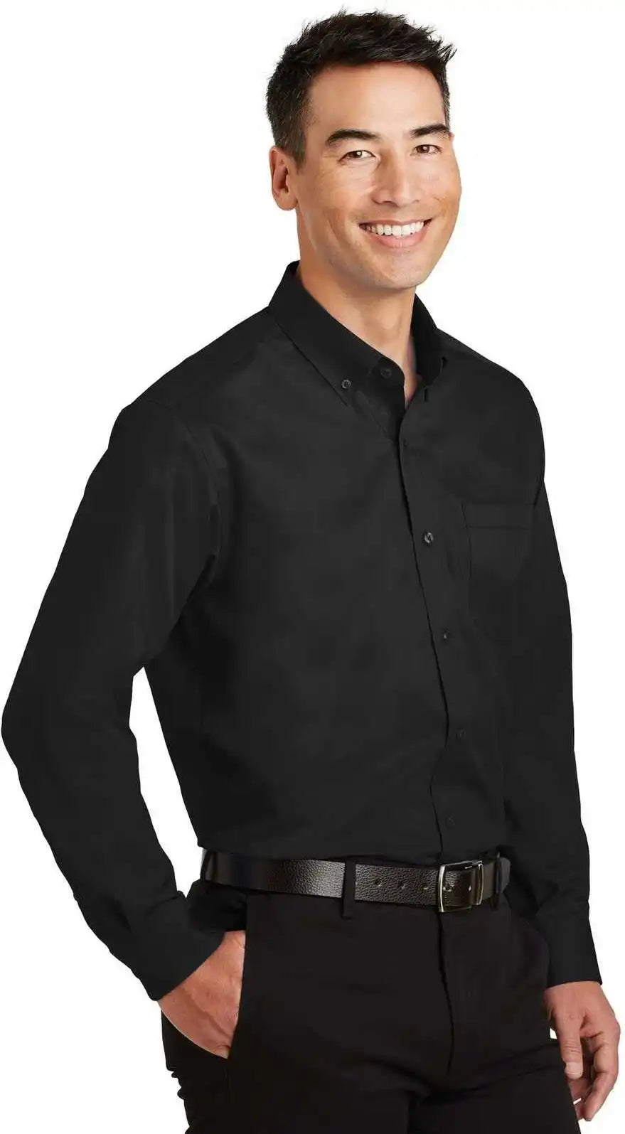 Port Authority Ts663 Tall Superpro Twill Shirt Black