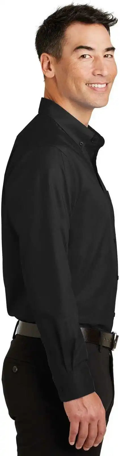 Port Authority Ts663 Tall Superpro Twill Shirt Black