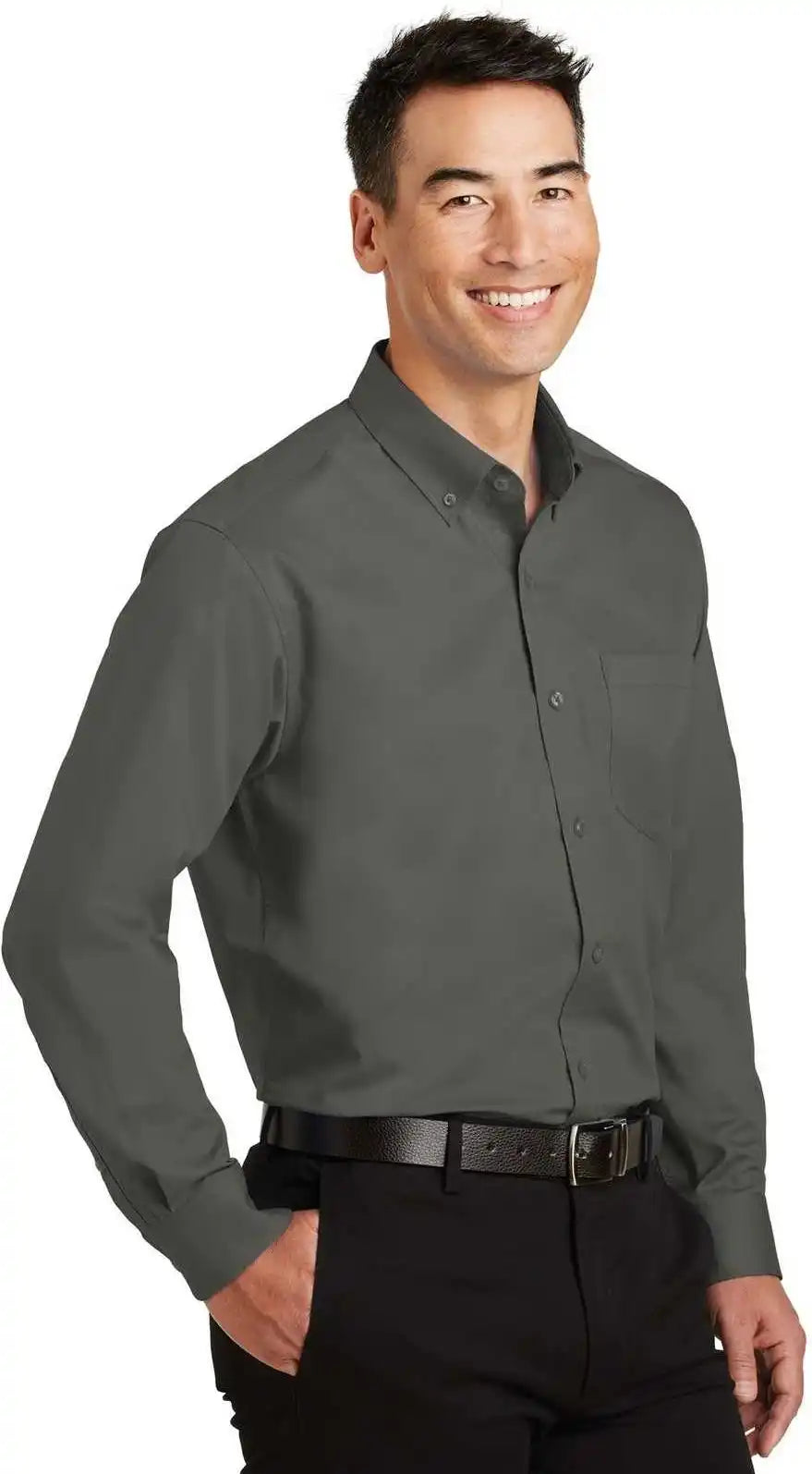 Port Authority Ts663 Tall Superpro Twill Shirt Sterling Gray
