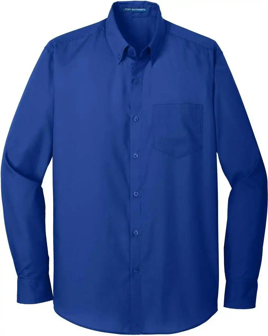Port Authority Tw100 Tall Long Sleeve Carefree Poplin Shirt True Royal