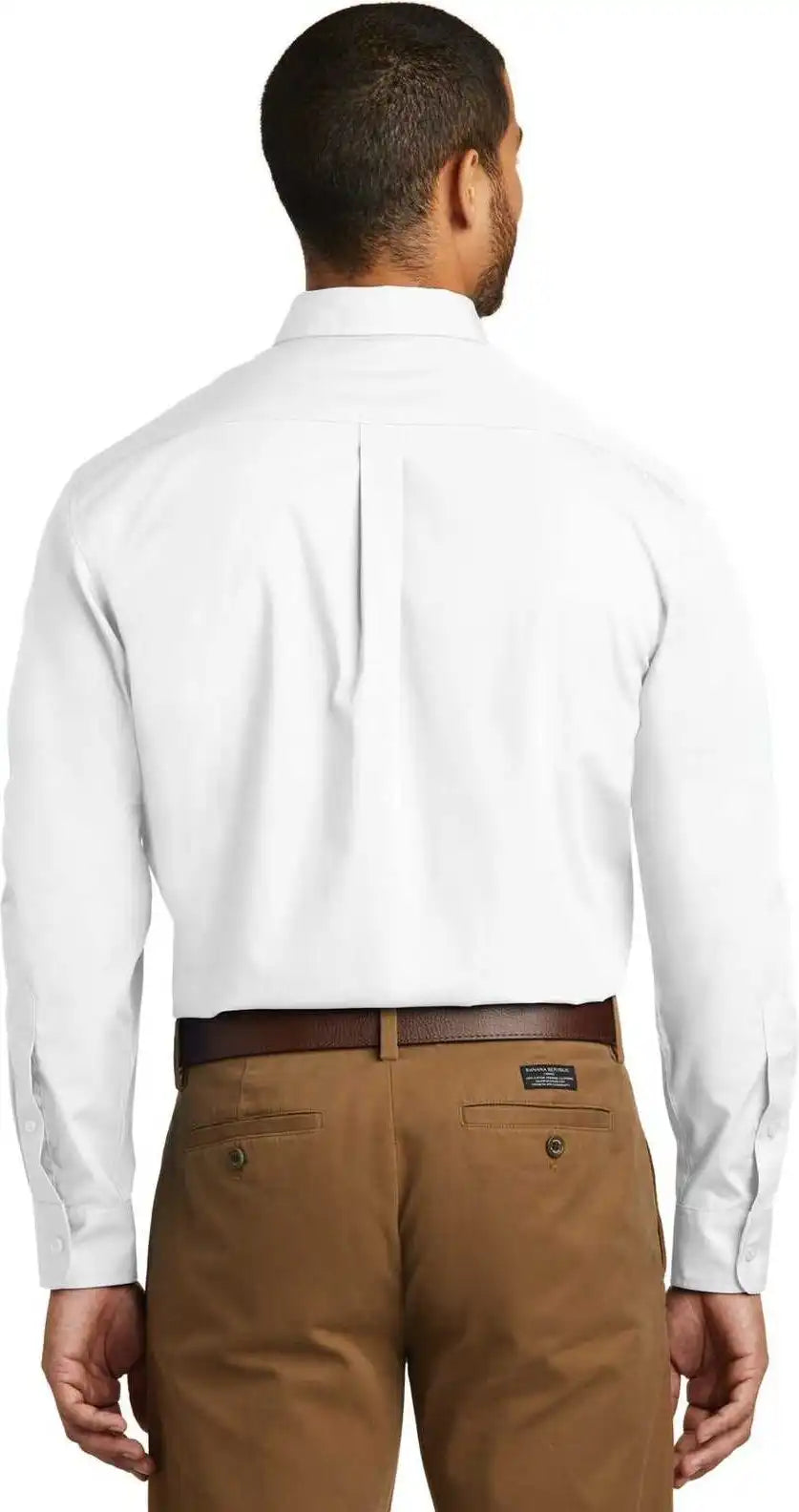 Port Authority Tw100 Tall Long Sleeve Carefree Poplin Shirt - White