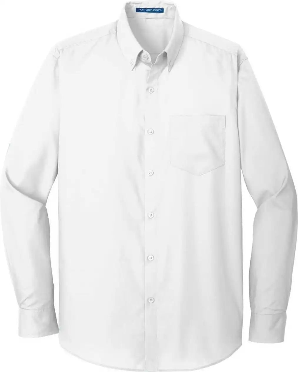 Port Authority Tw100 Tall Long Sleeve Carefree Poplin Shirt White