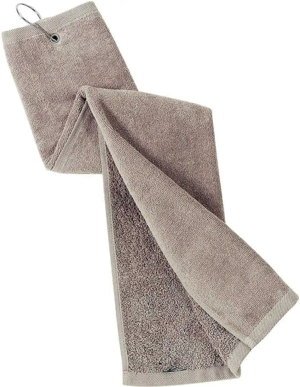Port Authority Tw50 Grommeted Tri Fold Golf Towel Khaki / one Size Fits Most