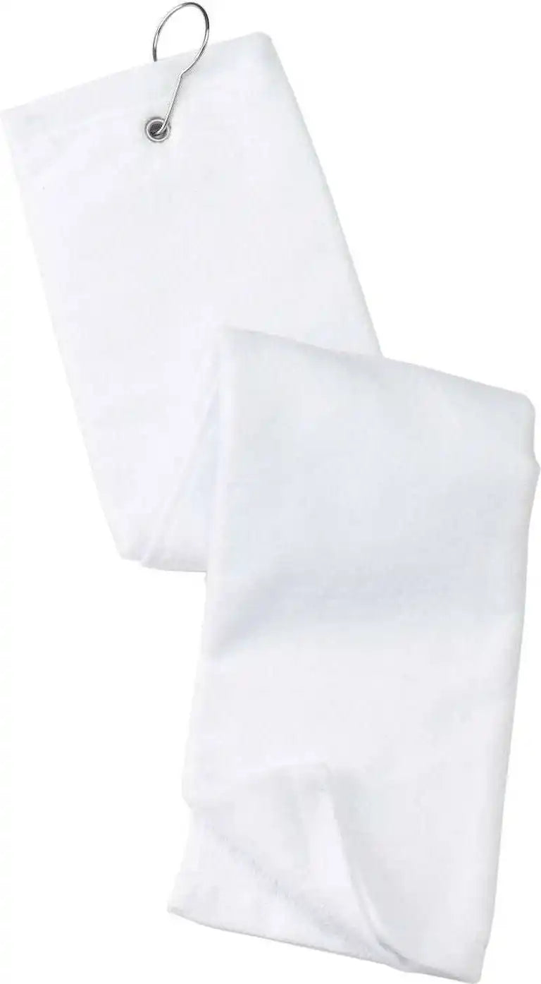Port Authority Tw50 Grommeted Tri-fold Golf Towel - White - one Size Fits Most