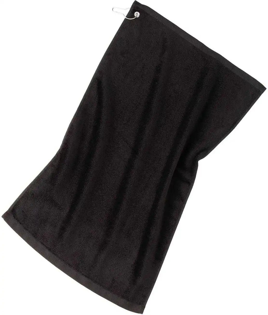 Port Authority Tw51 Grommeted Golf Towel - Black - one Size Fits Most