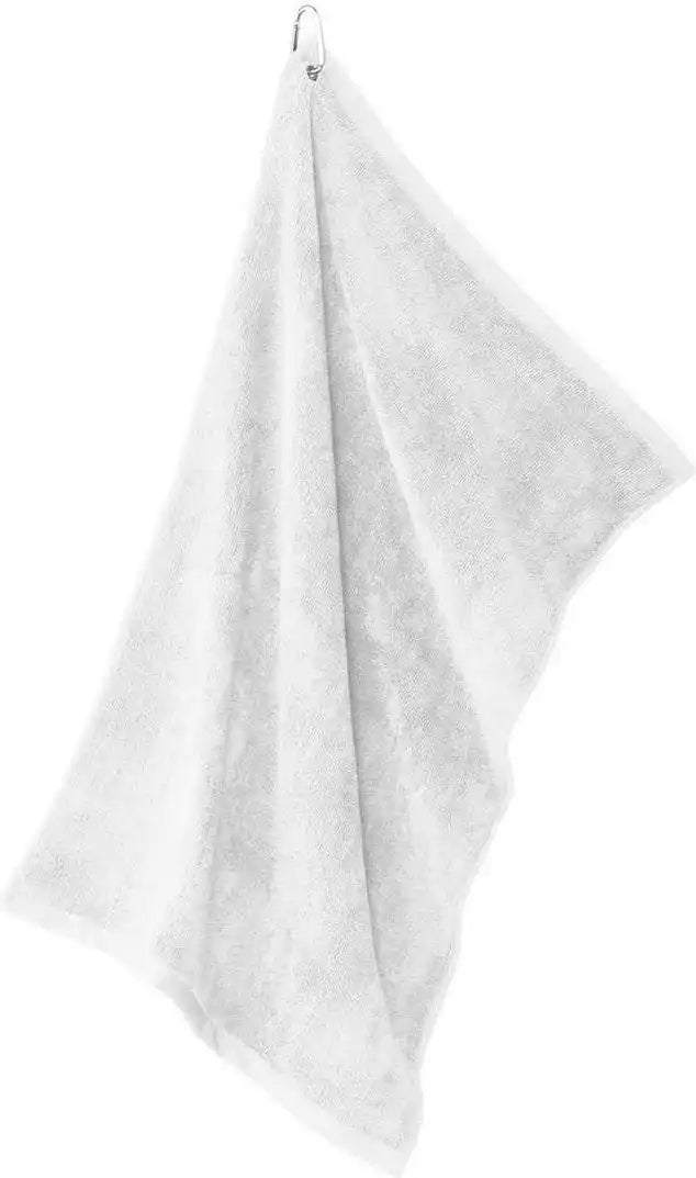 Port Authority Tw530 Grommeted Microfiber Golf Towel - White - one Size Fits Most