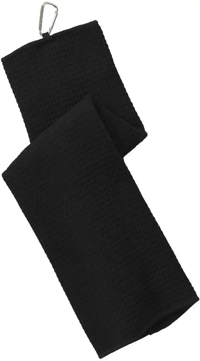 Port Authority Tw60 Waffle Microfiber Golf Towel - Black - one Size Fits Most