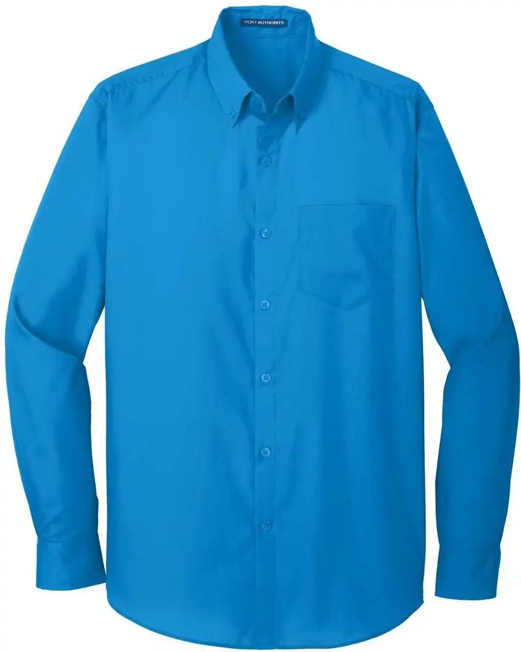 Port Authority W100 Long Sleeve Carefree Poplin Shirt - Coastal Blue