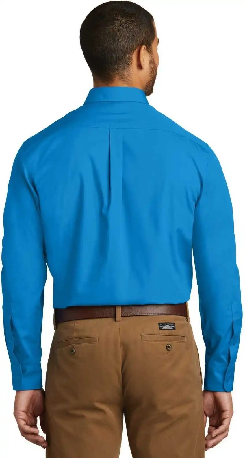 Port Authority W100 Long Sleeve Carefree Poplin Shirt - Coastal Blue