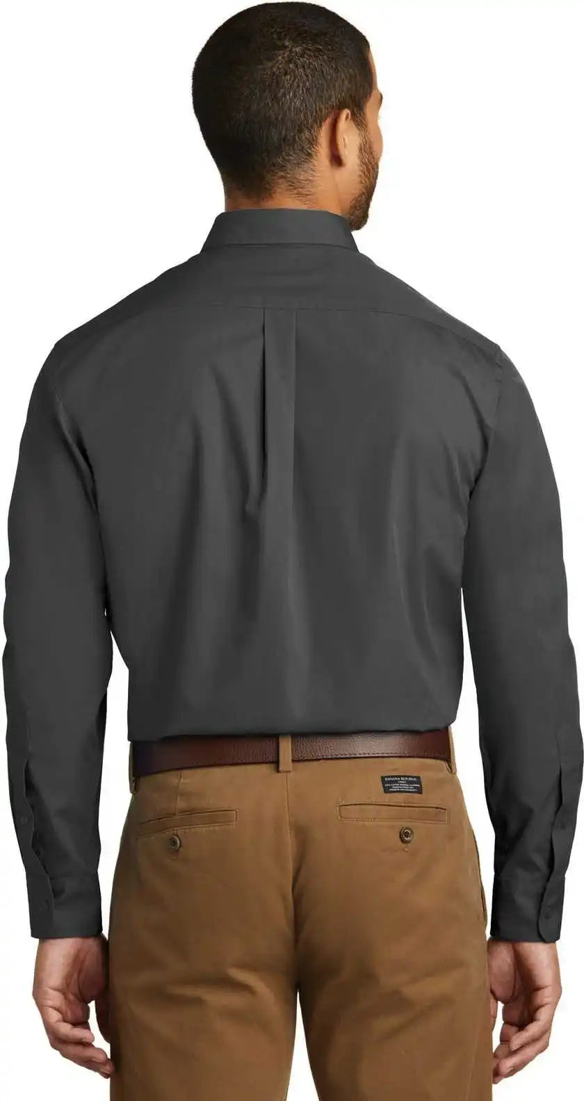 Port Authority W100 Long Sleeve Carefree Poplin Shirt - Graphite