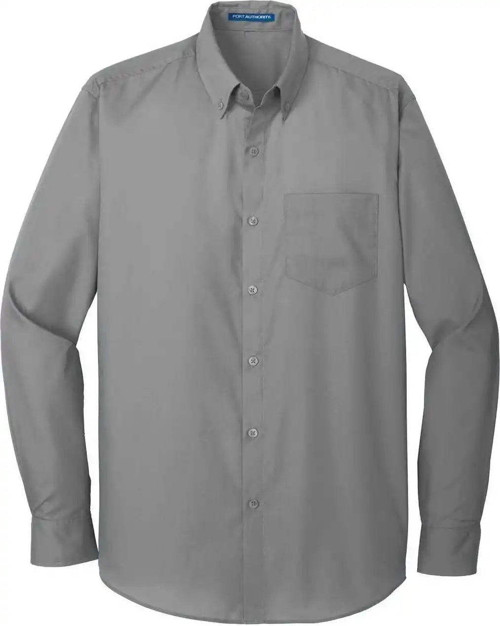 Port Authority W100 Long Sleeve Carefree Poplin Shirt Gusty Gray