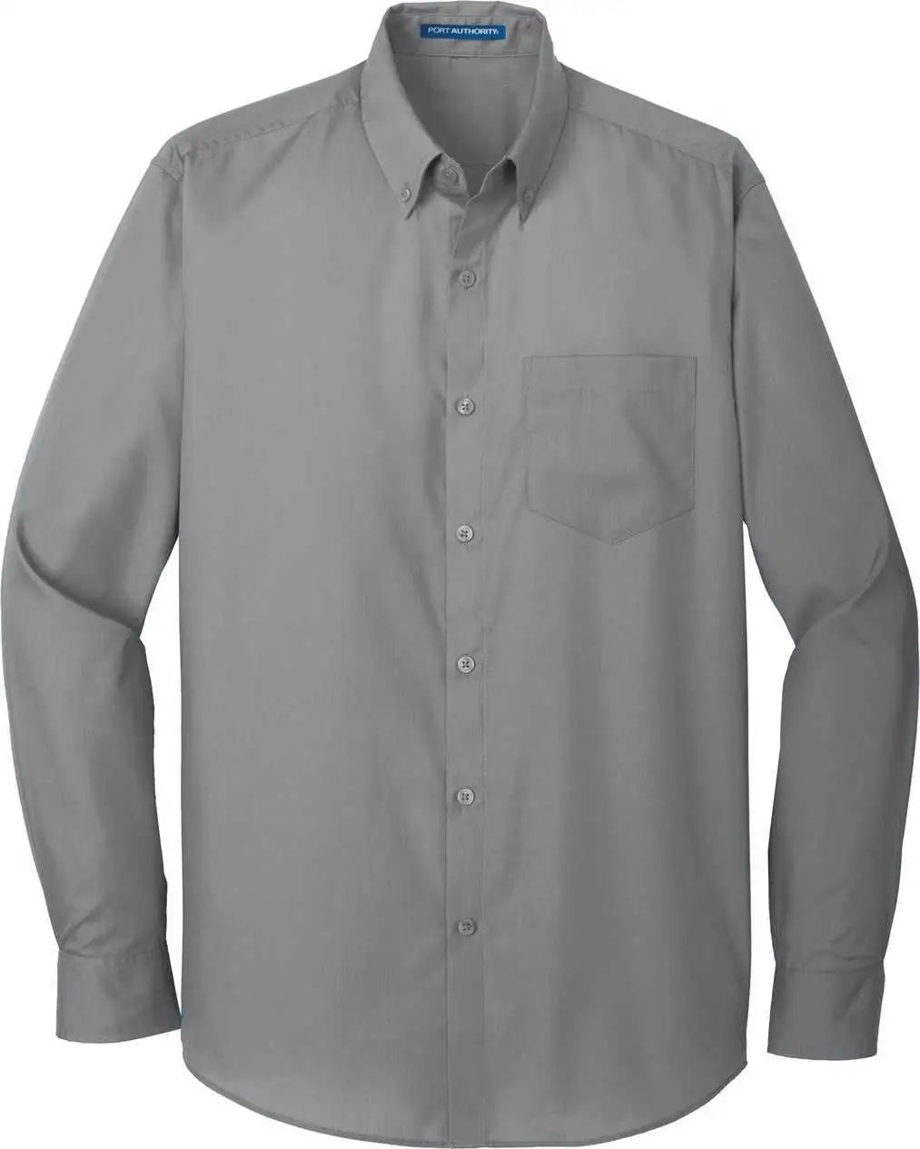 Port Authority W100 Long Sleeve Carefree Poplin Shirt - Gusty Grey