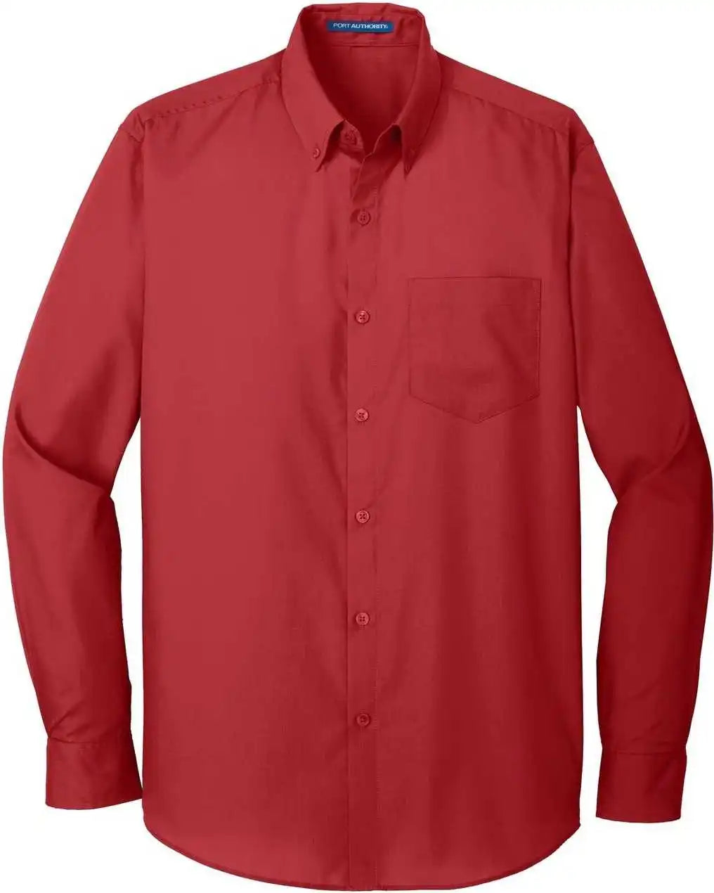 Port Authority W100 Long Sleeve Carefree Poplin Shirt - Rich Red