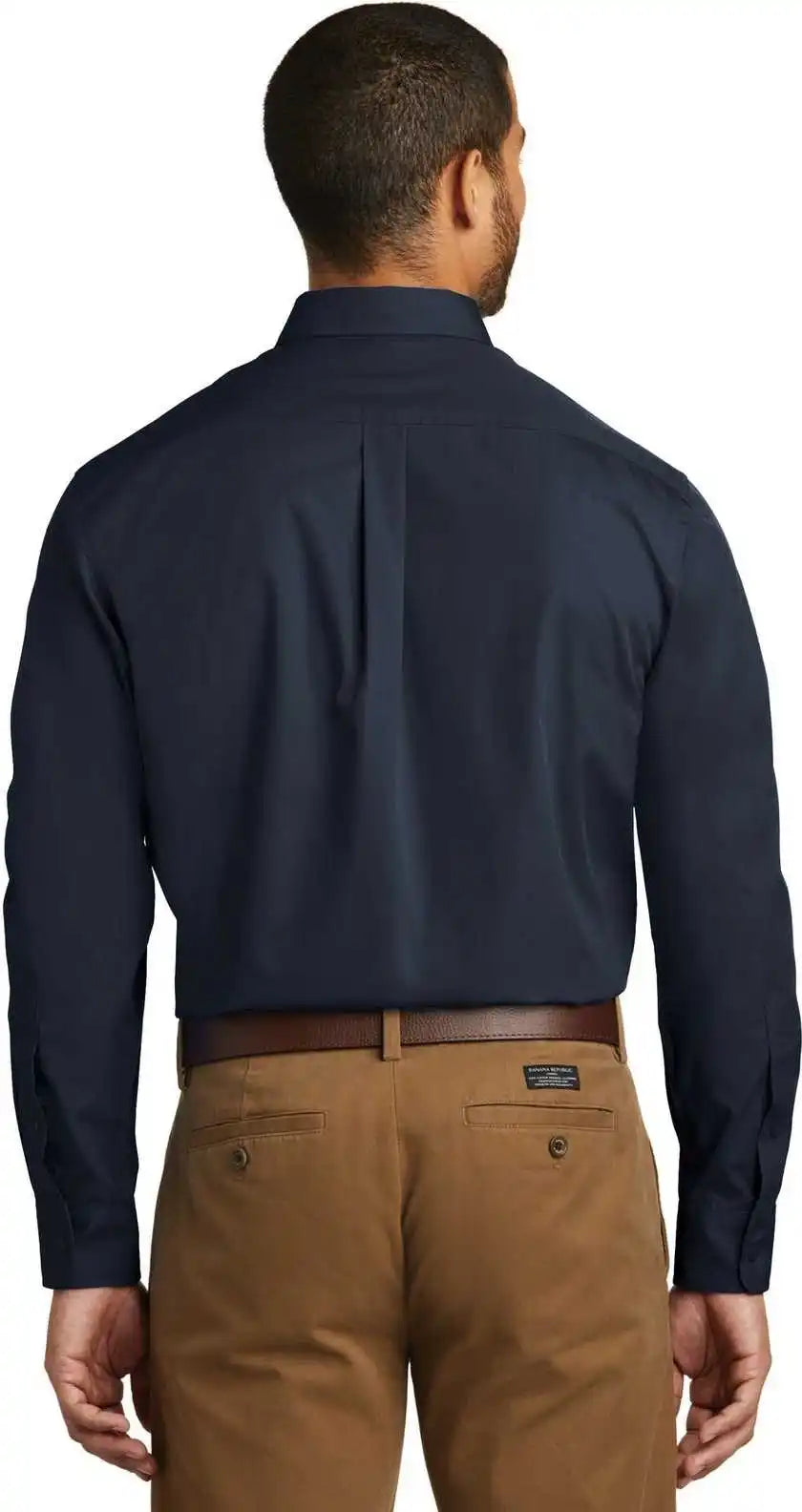 Port Authority W100 Long Sleeve Carefree Poplin Shirt - River Blue Navy