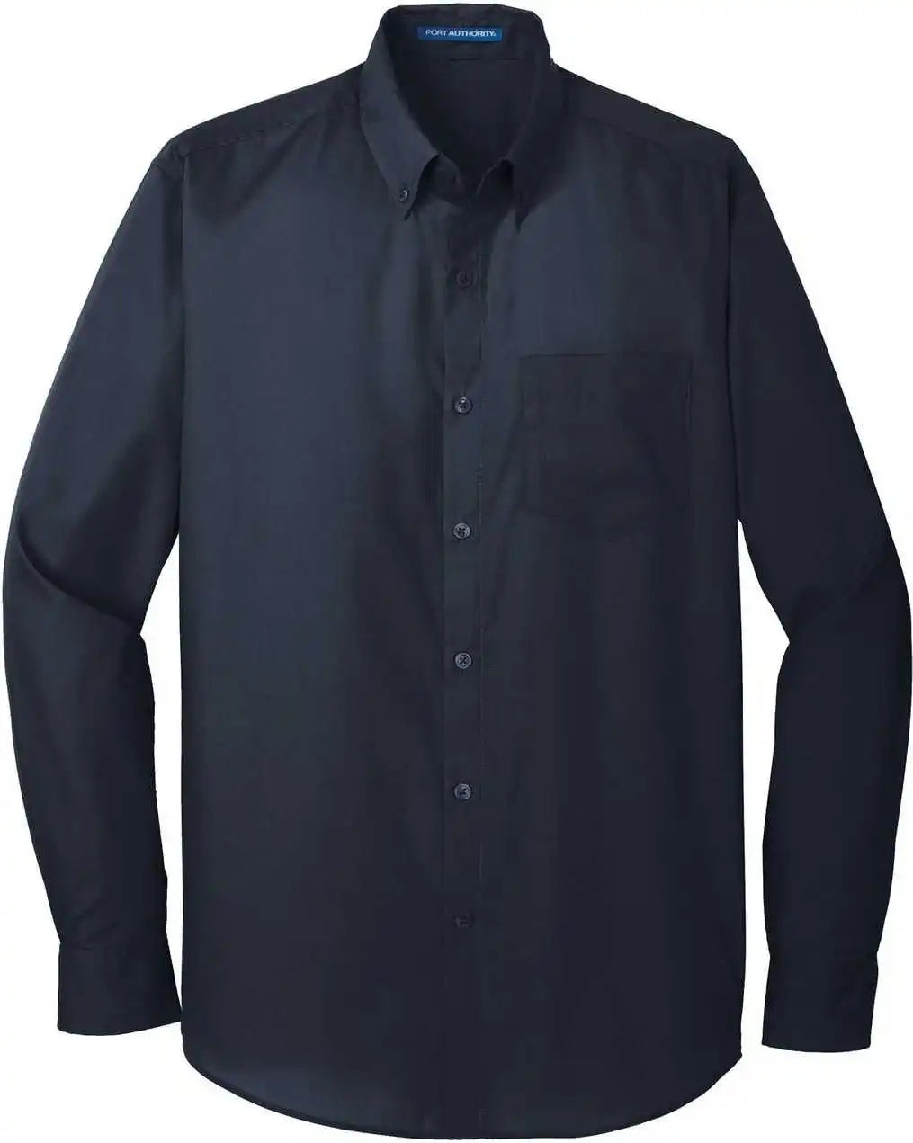 Port Authority W100 Long Sleeve Carefree Poplin Shirt River Blue Navy