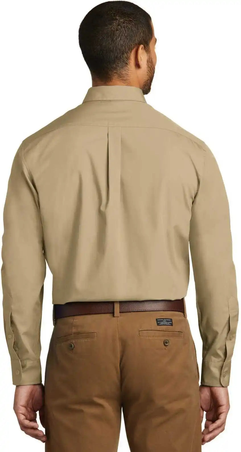 Port Authority W100 Long Sleeve Carefree Poplin Shirt - Wheat