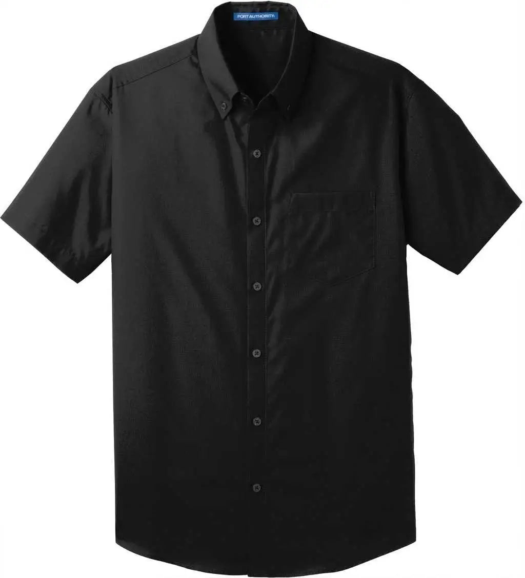 Port Authority W101 Short Sleeve Carefree Poplin Shirt - Deep Black
