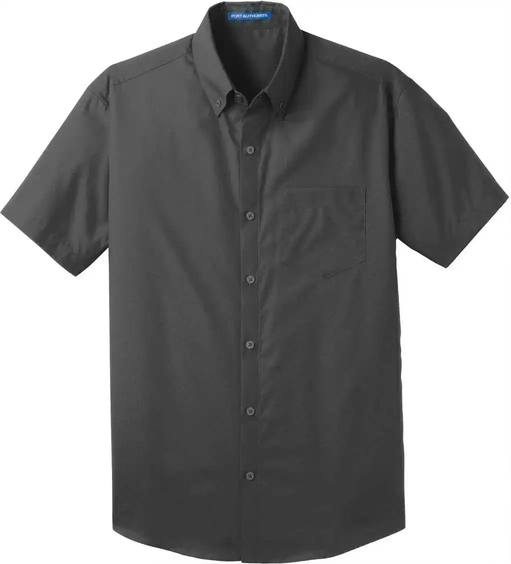 Port Authority W101 Short Sleeve Carefree Poplin Shirt Graphite