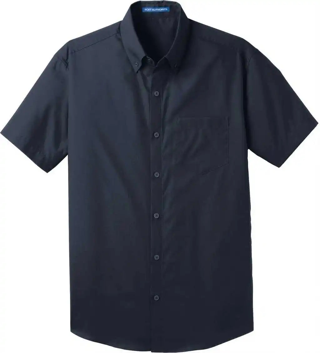 Port Authority W101 Short Sleeve Carefree Poplin Shirt River Blue Navy