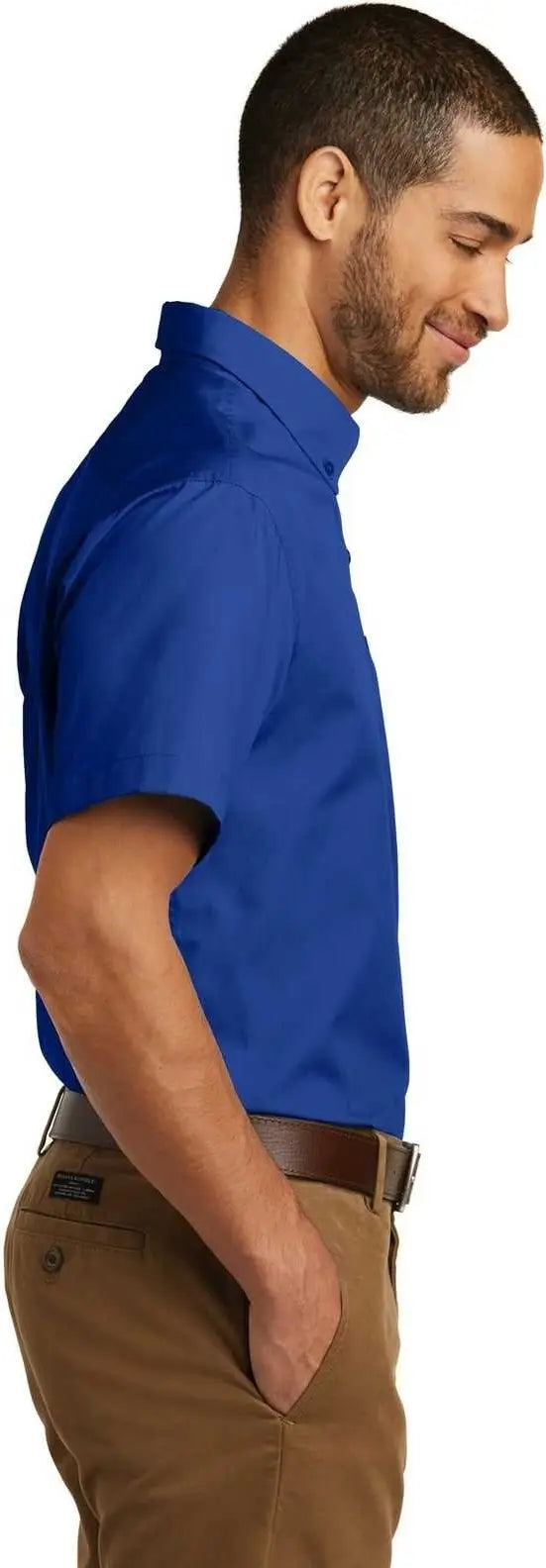Port Authority W101 Short Sleeve Carefree Poplin Shirt - True Royal