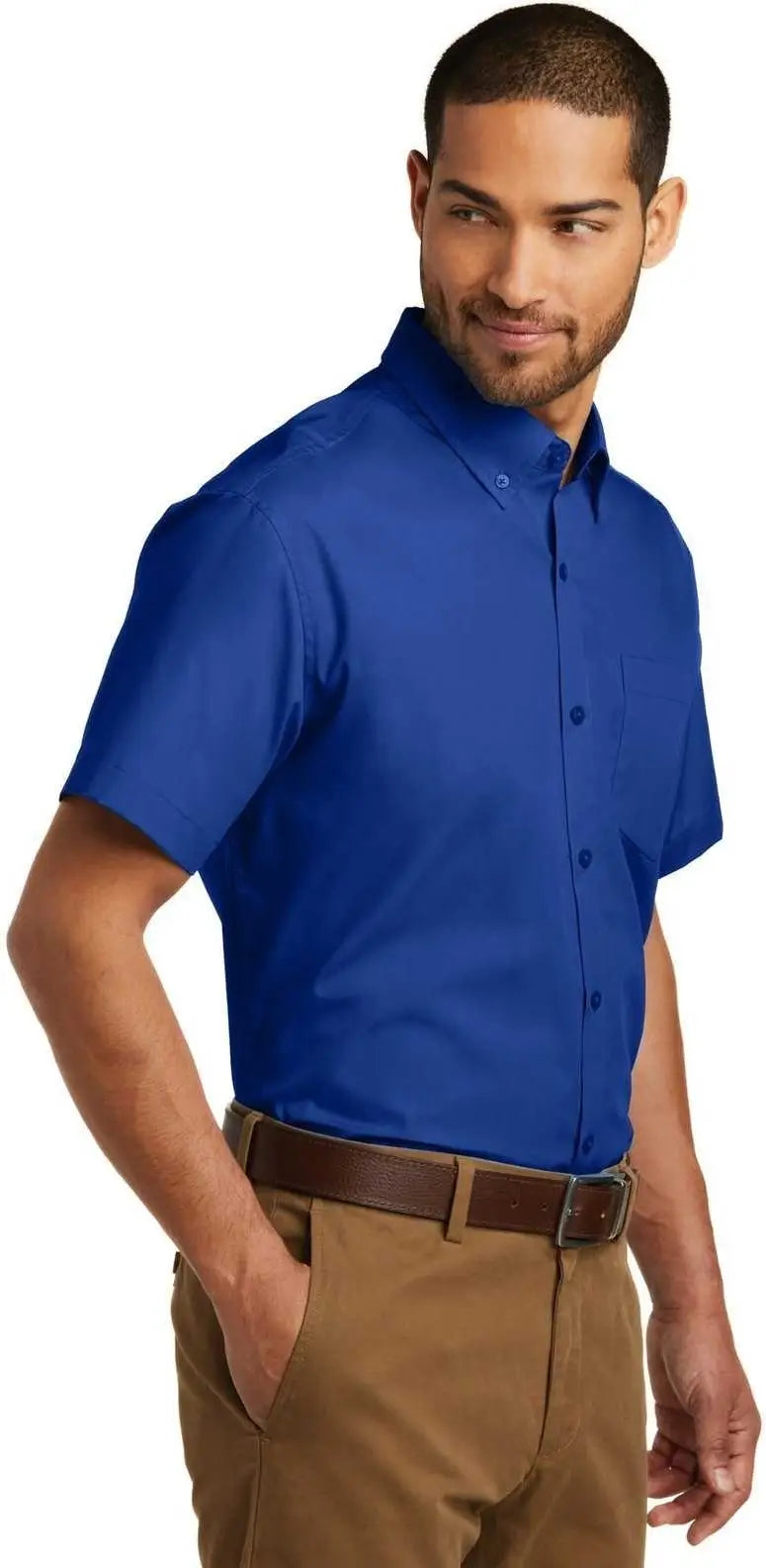 Port Authority W101 Short Sleeve Carefree Poplin Shirt - True Royal