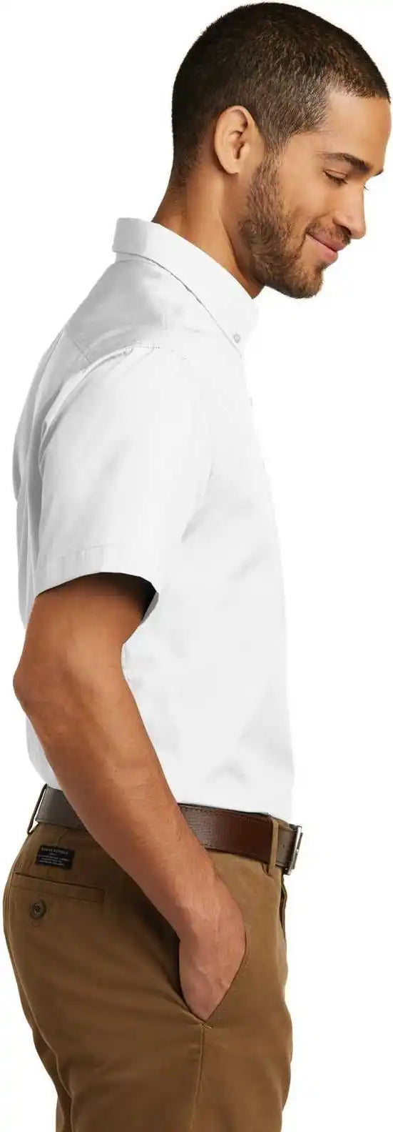 Port Authority W101 Short Sleeve Carefree Poplin Shirt White