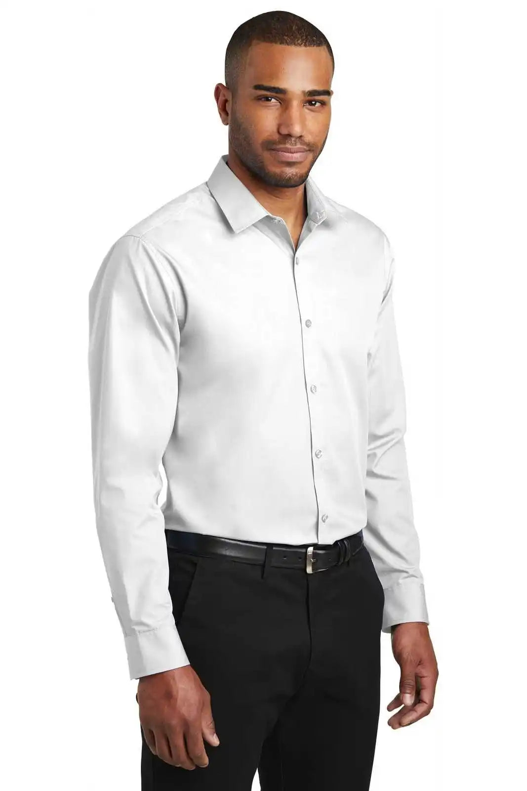 Port Authority W103 Slim Fit Carefree Poplin Shirt - White