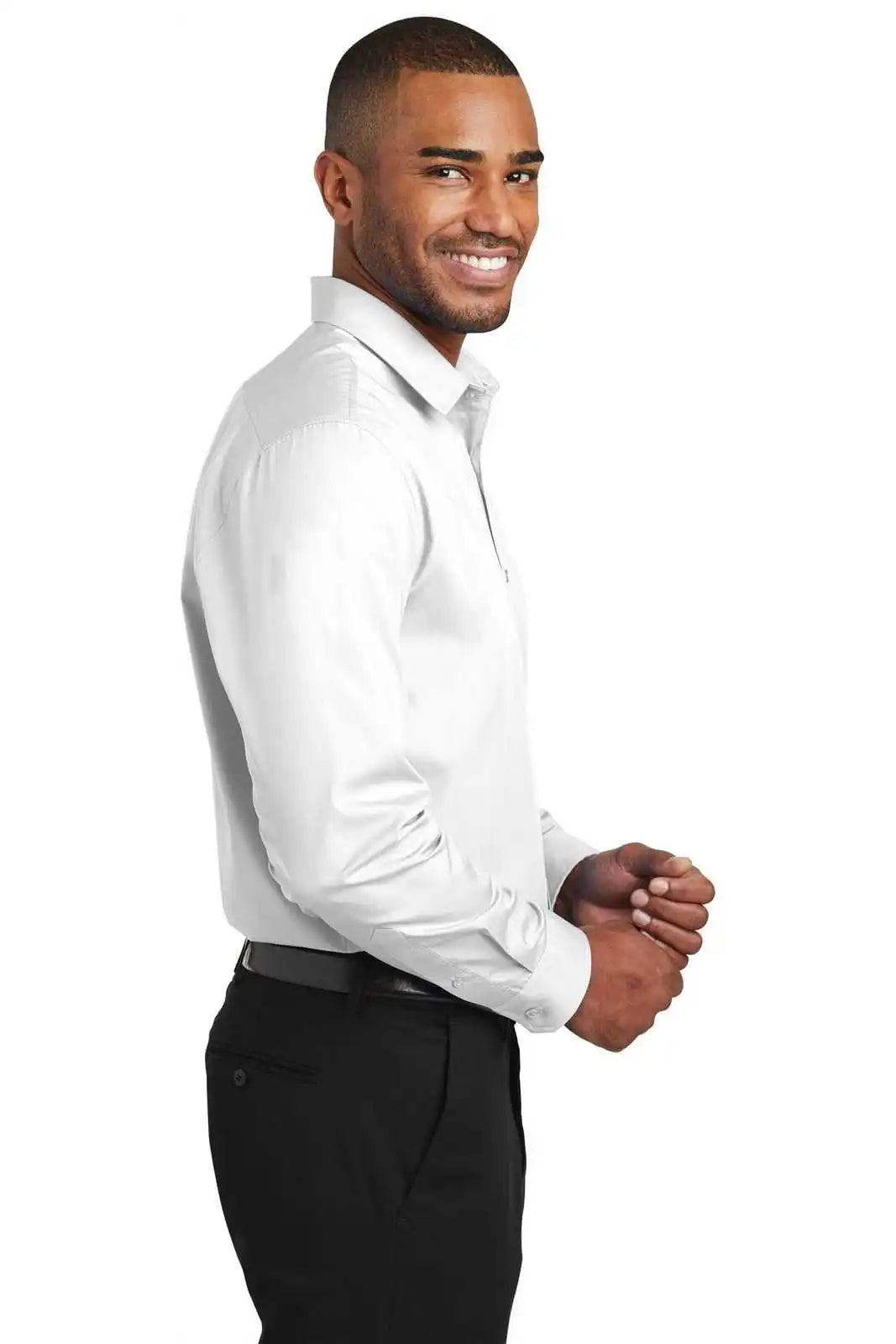 Port Authority W103 Slim Fit Carefree Poplin Shirt - White