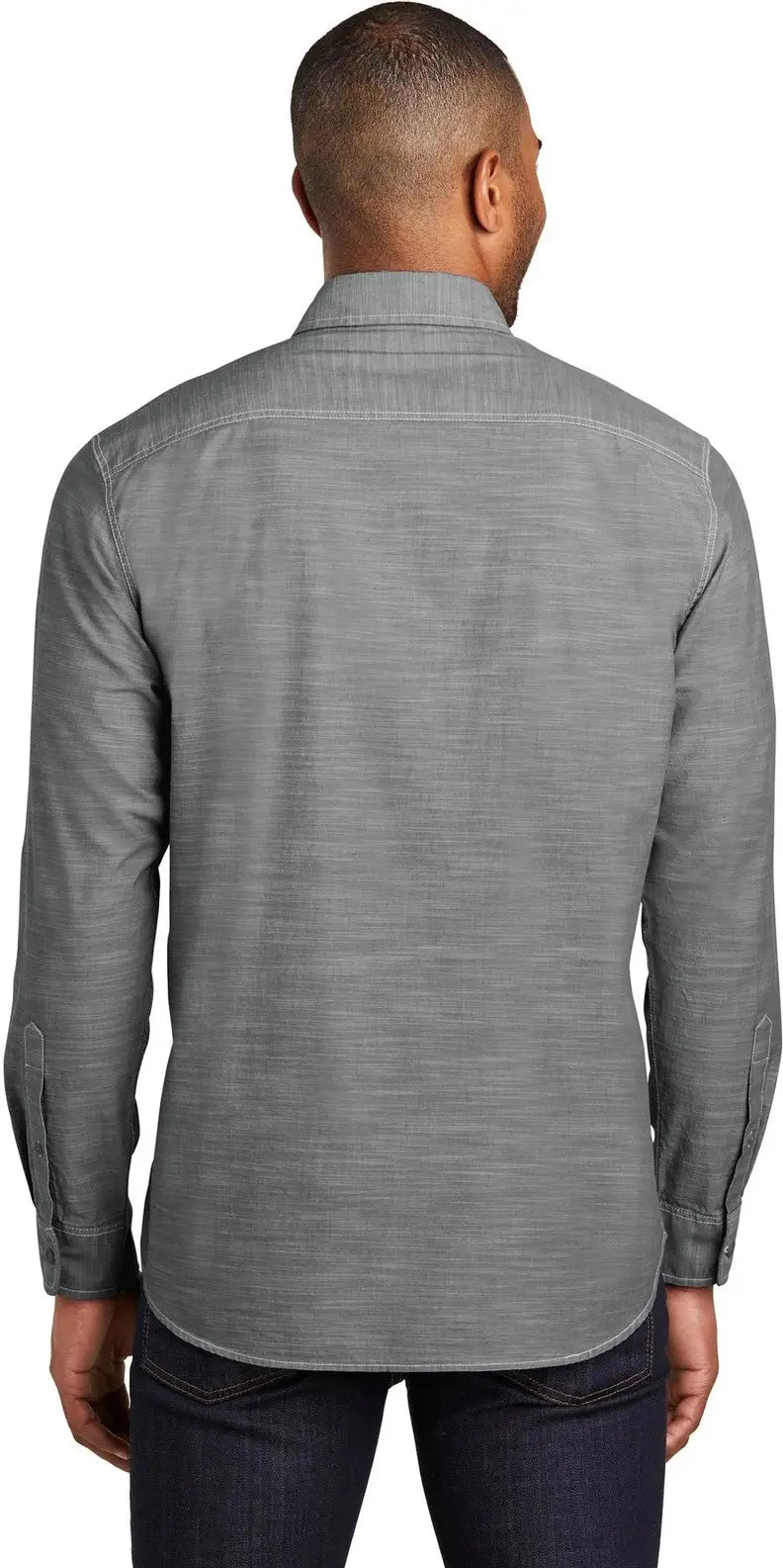 Port Authority W380 Slub Chambray Shirt - Gray