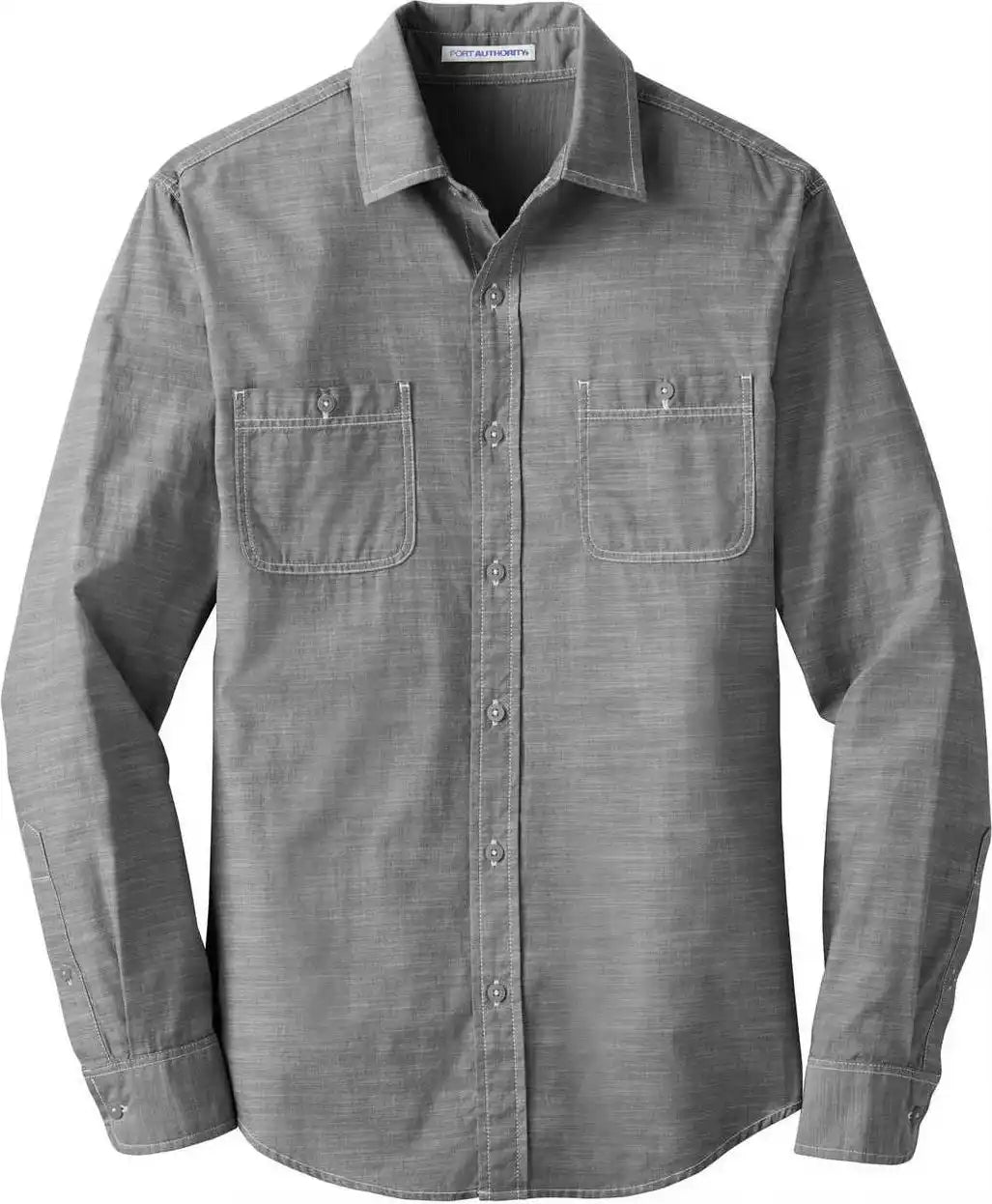 Port Authority W380 Slub Chambray Shirt Gray