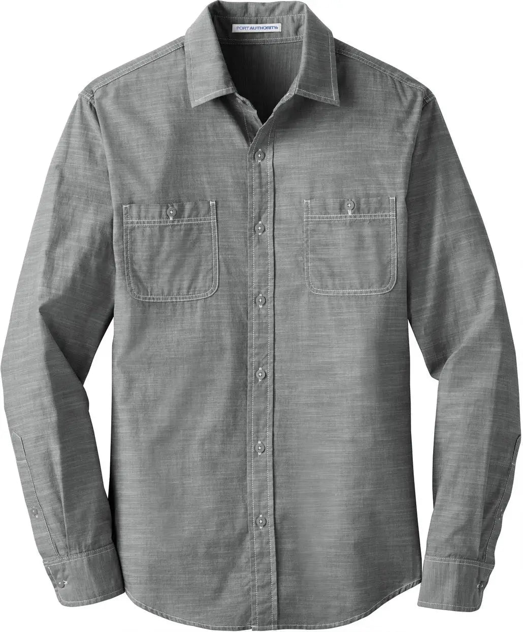 Port Authority W380 Slub Chambray Shirt - Gray