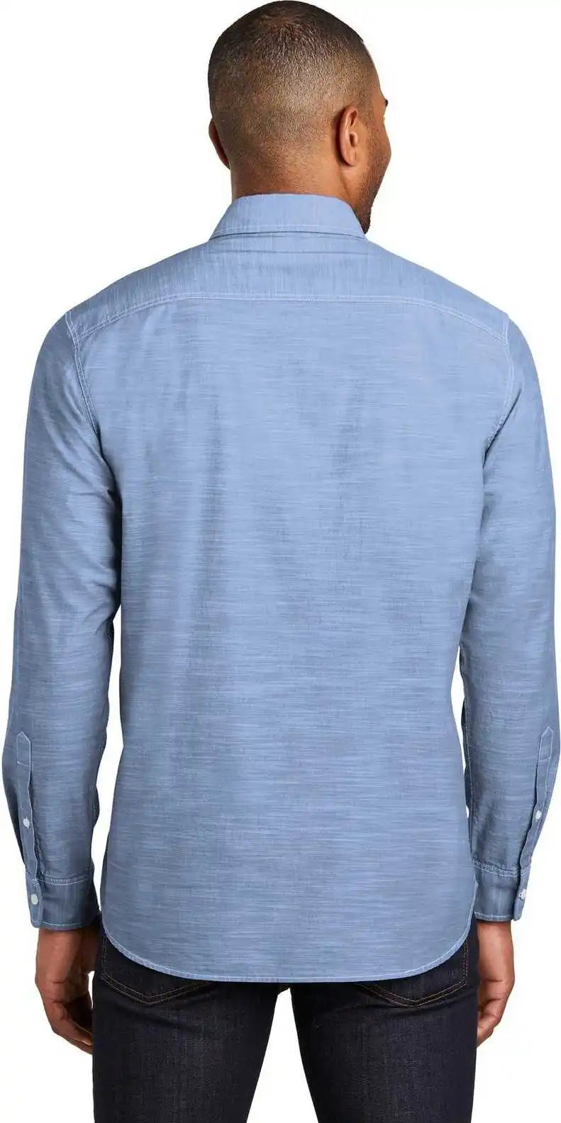 Port Authority W380 Slub Chambray Shirt Light Blue