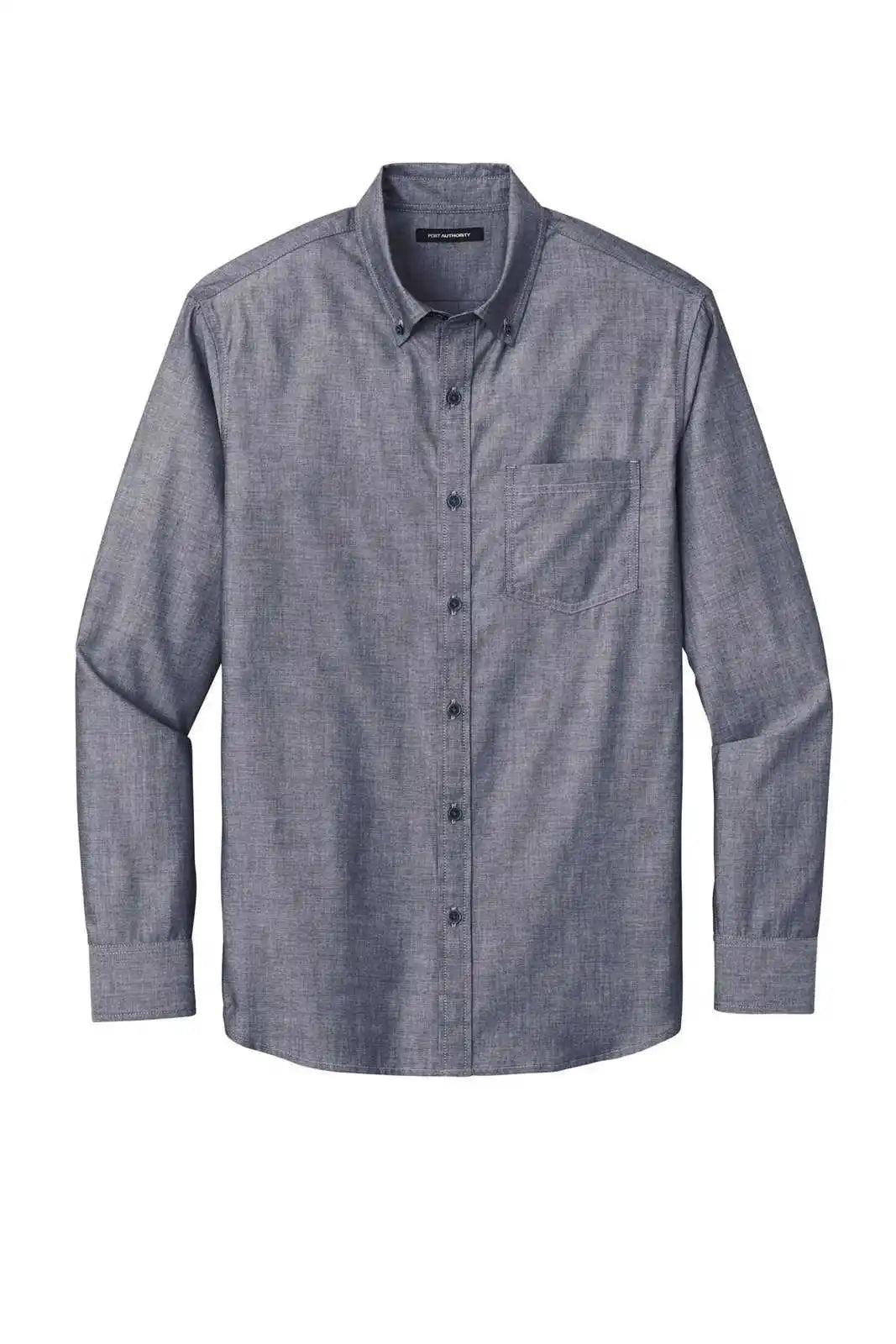 Port Authority W382 Long Sleeve Chambray Easy Care Shirt - Estate Blue