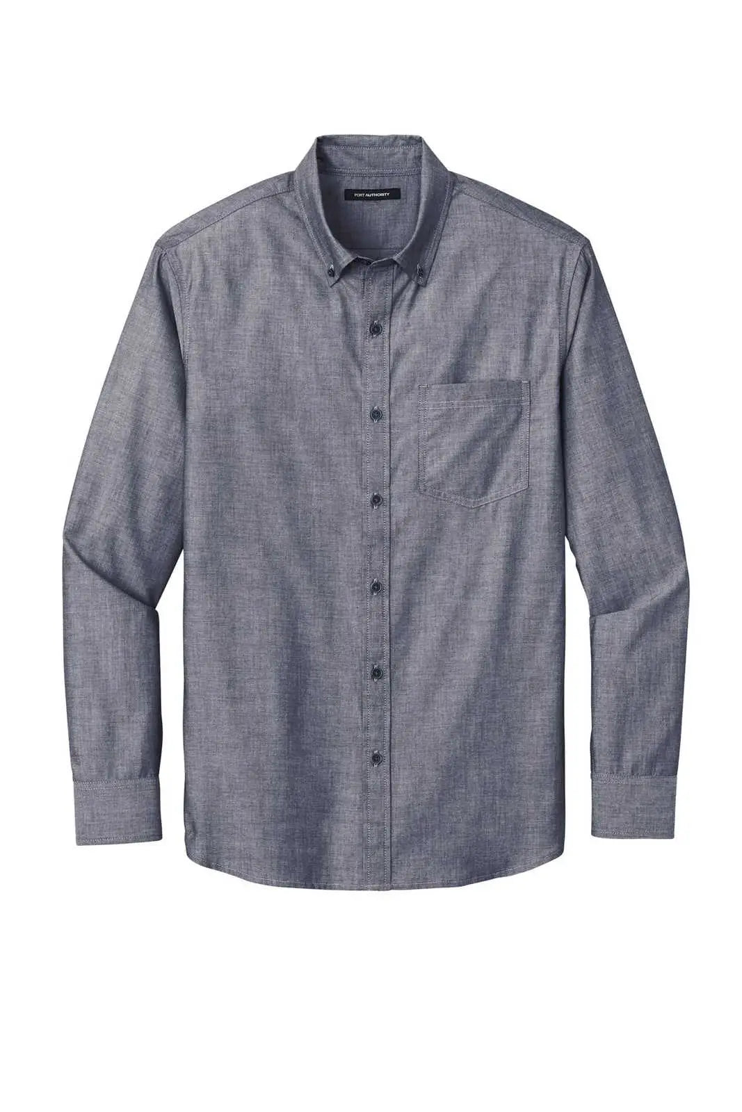 Port Authority W382 Long Sleeve Chambray Easy Care Shirt - Estate Blue