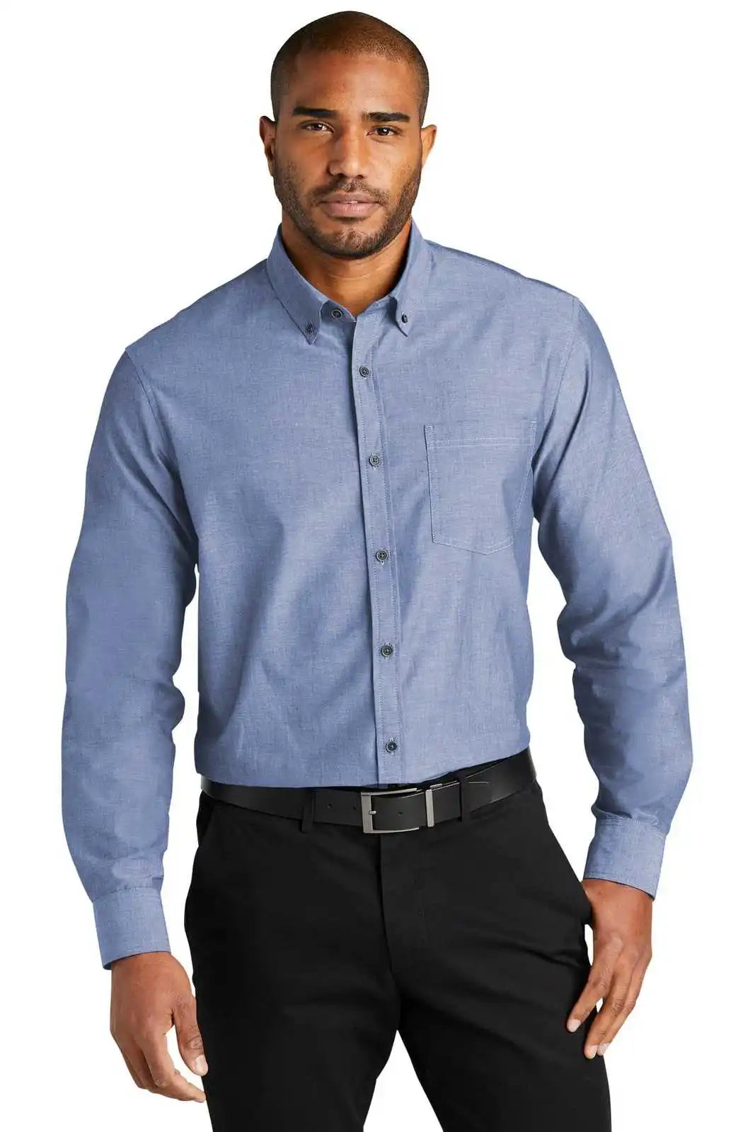 Port Authority W382 Long Sleeve Chambray Easy Care Shirt - Moonlight Blue