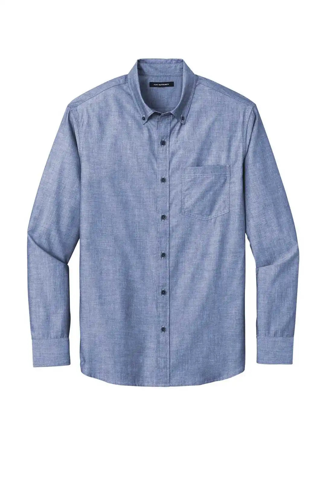 Port Authority W382 Long Sleeve Chambray Easy Care Shirt - Moonlight Blue