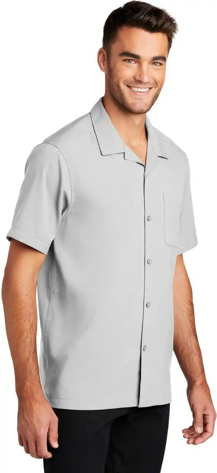 Port Authority W400 Short Sleeve Performance Staff Shirt - Silver