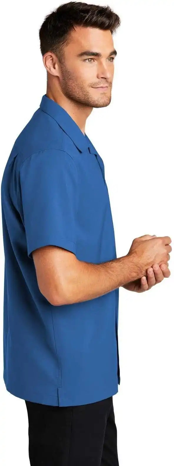 Port Authority W400 Short Sleeve Performance Staff Shirt True Blue