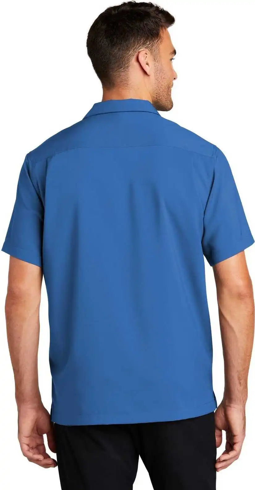 Port Authority W400 Short Sleeve Performance Staff Shirt True Blue