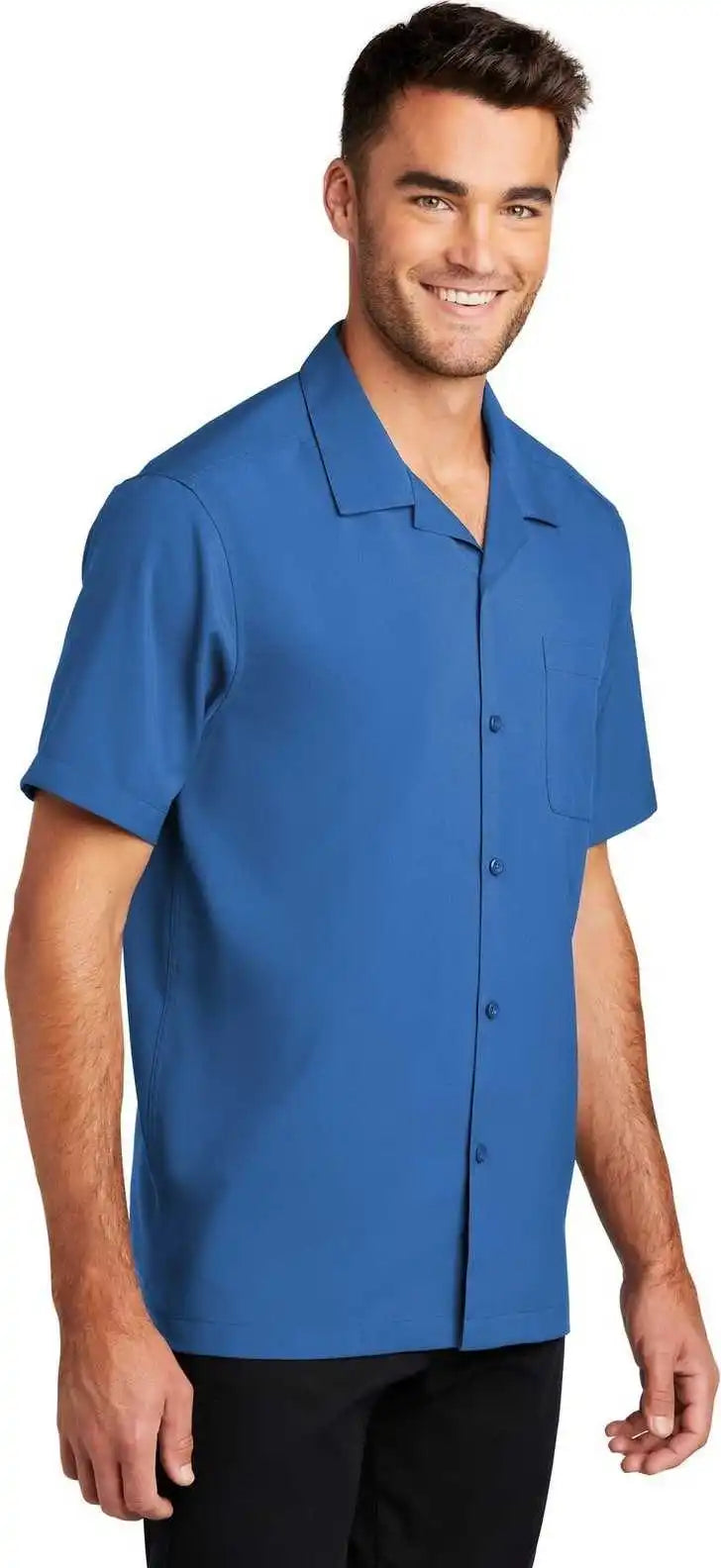 Port Authority W400 Short Sleeve Performance Staff Shirt True Blue