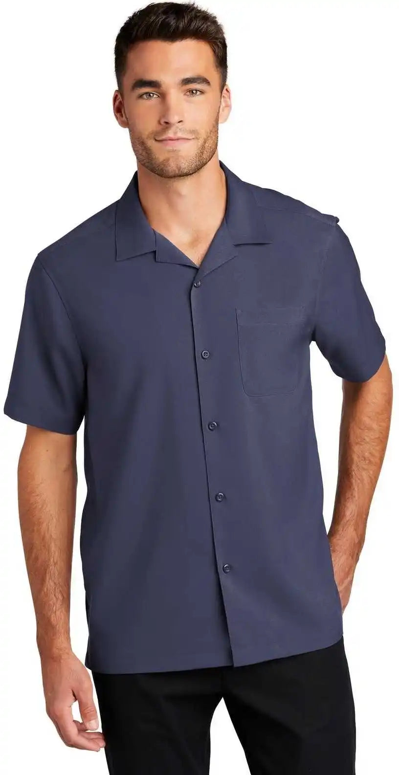 Port Authority W400 Short Sleeve Performance Staff Shirt True Navy