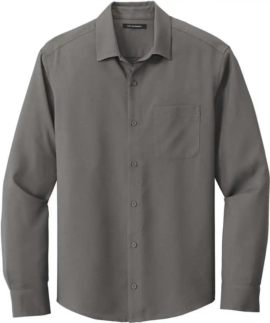 Port Authority W401 Long Sleeve Performance Staff Shirt Graphite