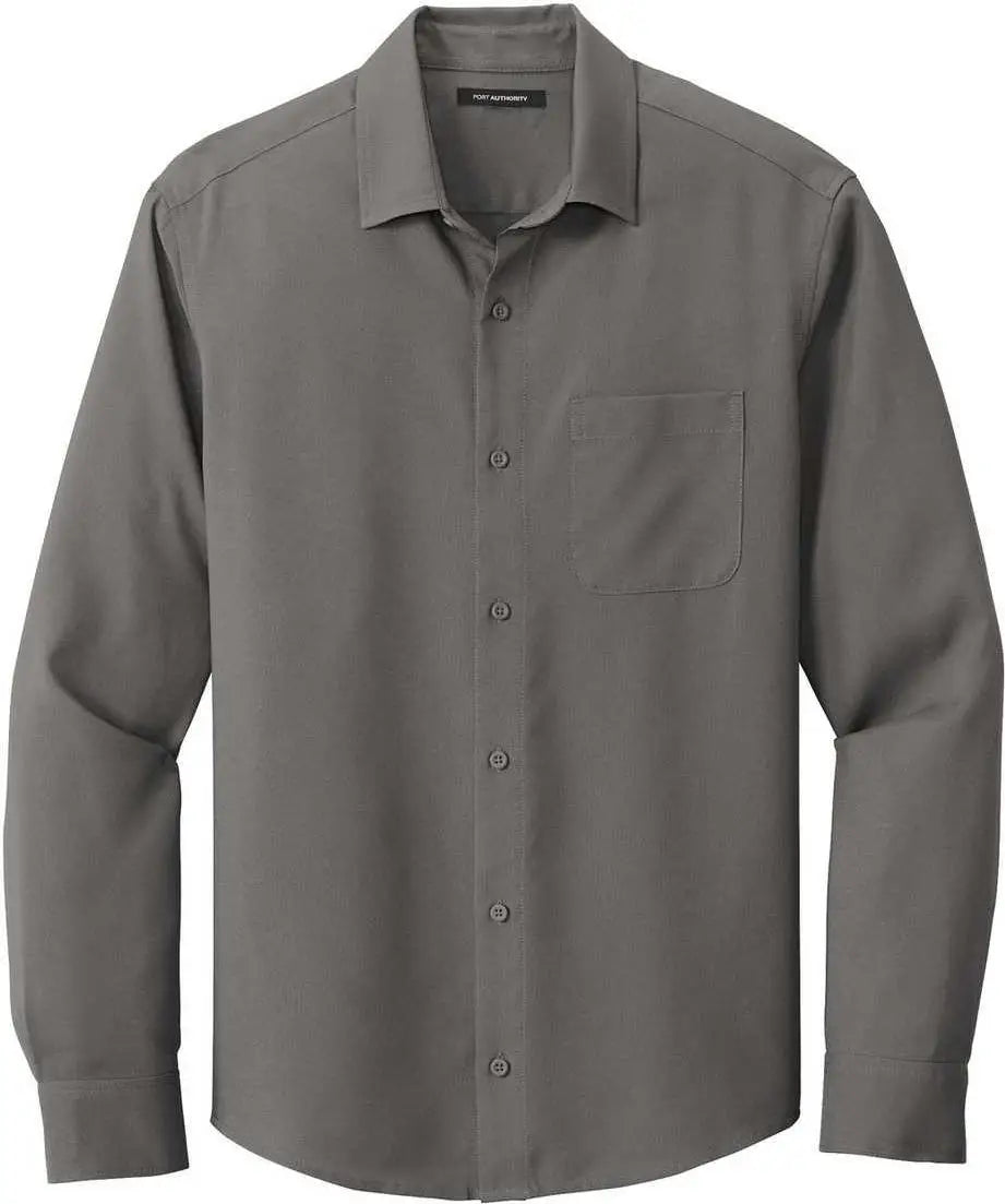 Port Authority W401 Long Sleeve Performance Staff Shirt - Graphite