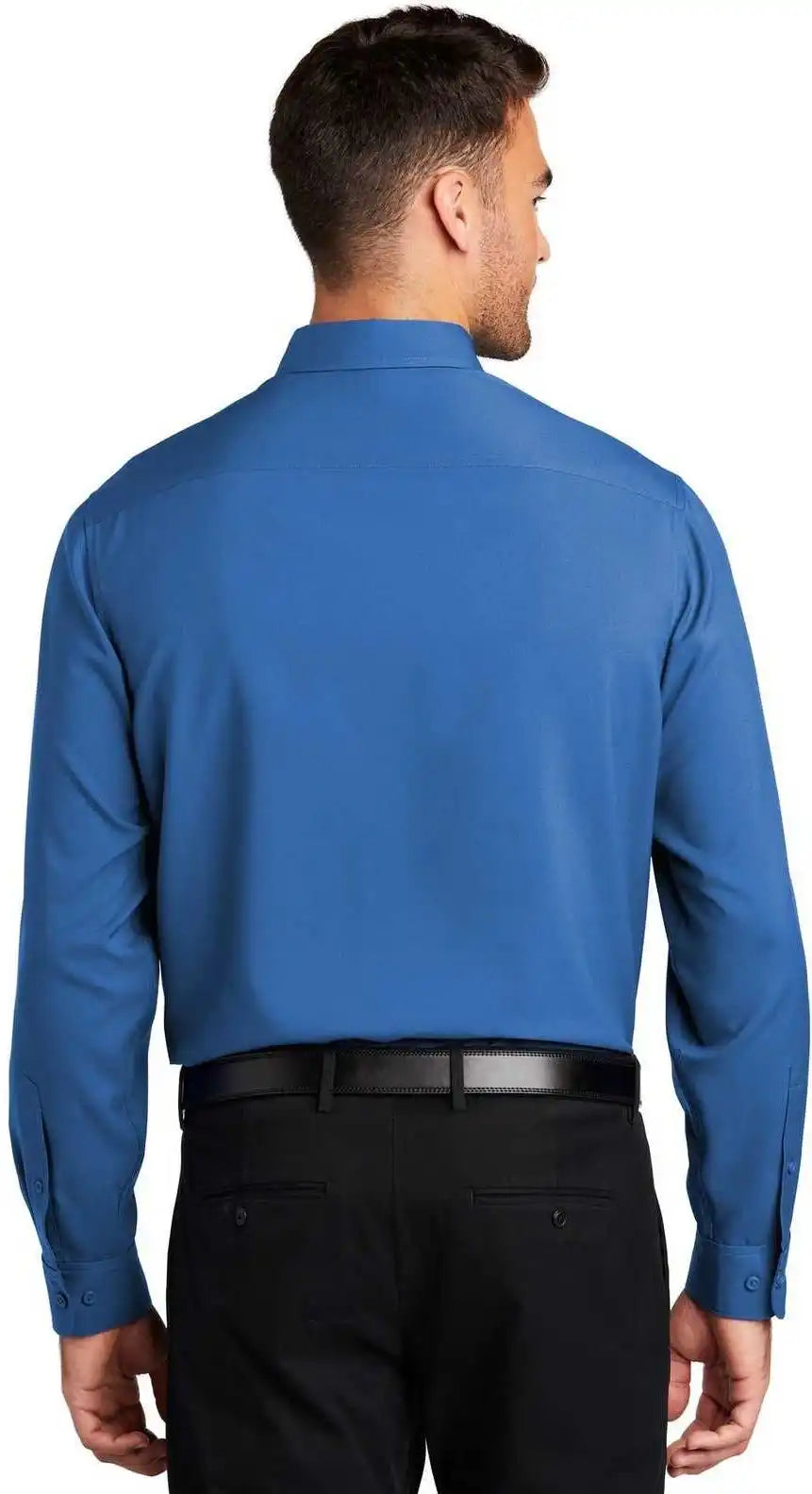 Port Authority W401 Long Sleeve Performance Staff Shirt True Blue