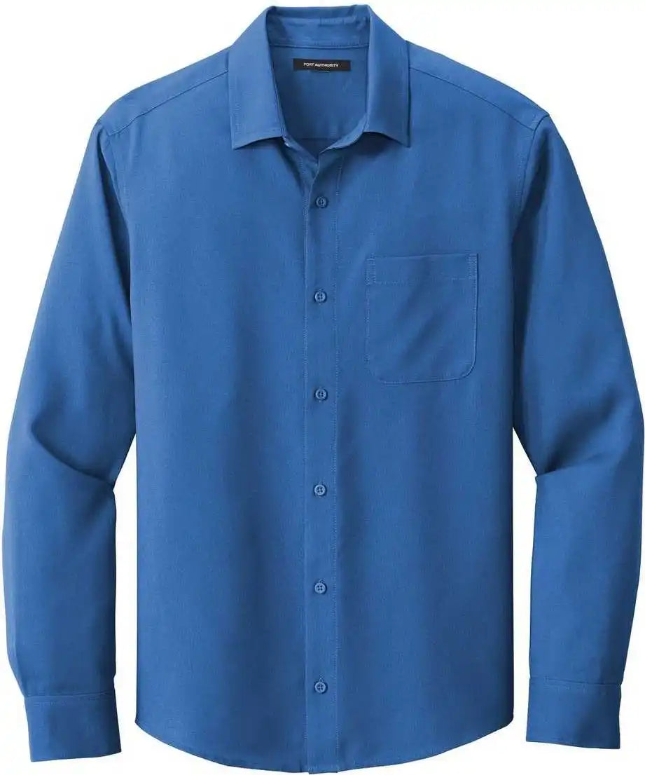 Port Authority W401 Long Sleeve Performance Staff Shirt True Blue