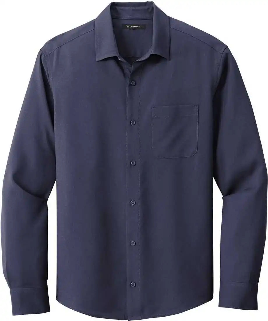 Port Authority W401 Long Sleeve Performance Staff Shirt True Navy