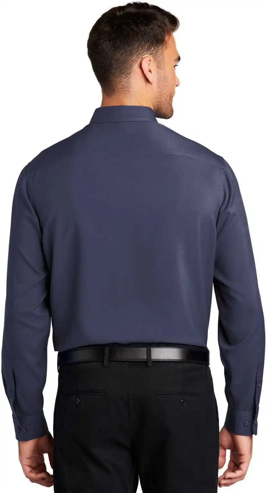 Port Authority W401 Long Sleeve Performance Staff Shirt True Navy